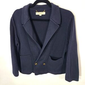 Loft‎ Women's Size XL Blue Cropped Blazer/Sweater
